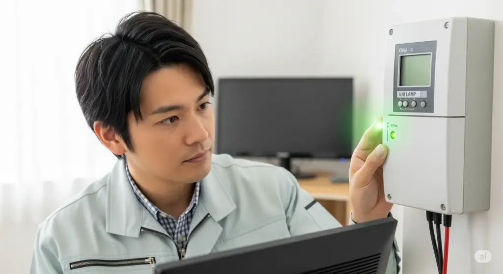 ONUのUNIランプが消灯・緑点滅する原因