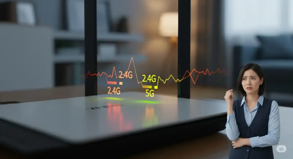 2.4Gと5Gが交互に点滅し不安定になる時