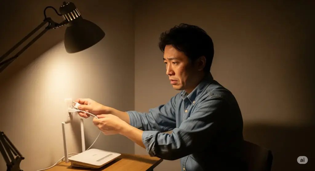 ルーターの再起動やり方を確認